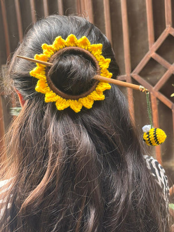 Sunflower Hair Bun Pin